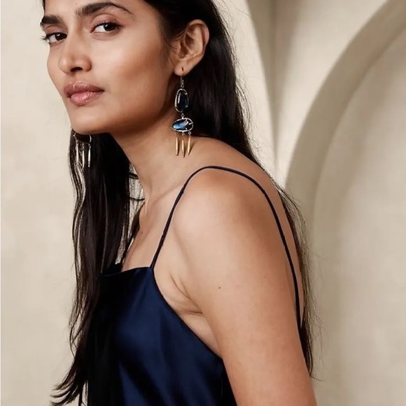 BANANA REPUBLIC TANGARA LABRADORITE EARRING | AUREUS + ARGENT NWT - Picture 4 of 6